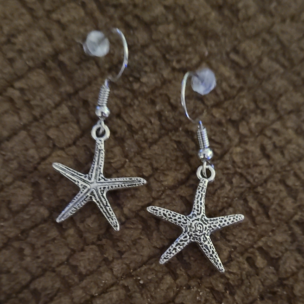 Silver Starfish Earrings